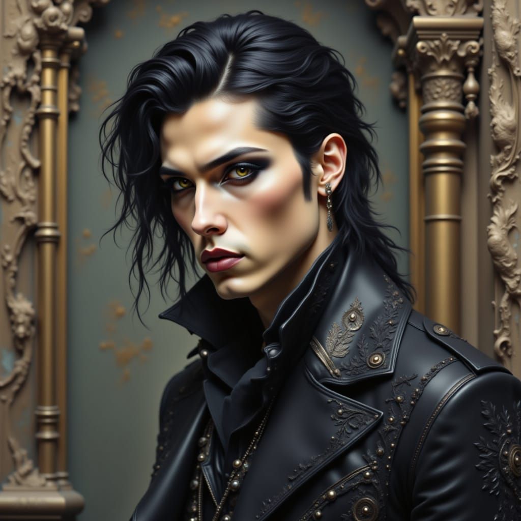 Handsome Man with a Touch of Malice, Pearlescent Style