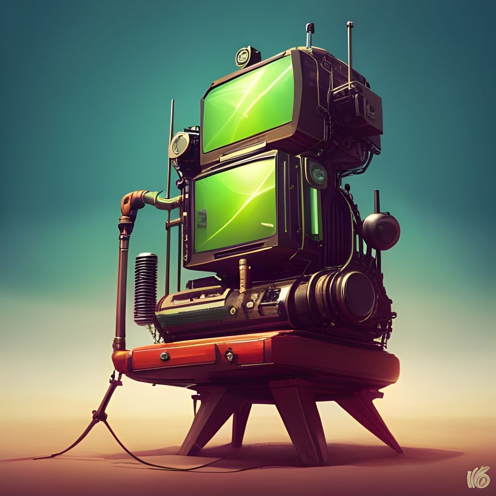 Retro Macintosh 128K Image in Maximalist Style