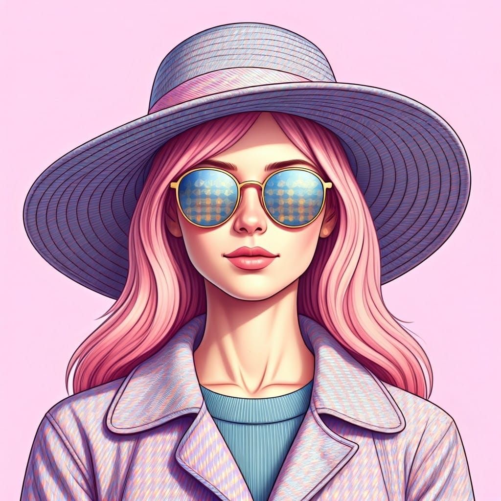 Glamorous Gingham Lady in Cinematic Realism