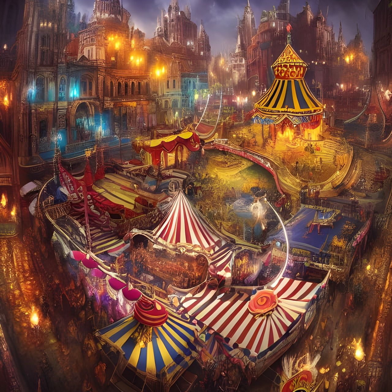 Epic Circus in the City: A Digital Masterpiece