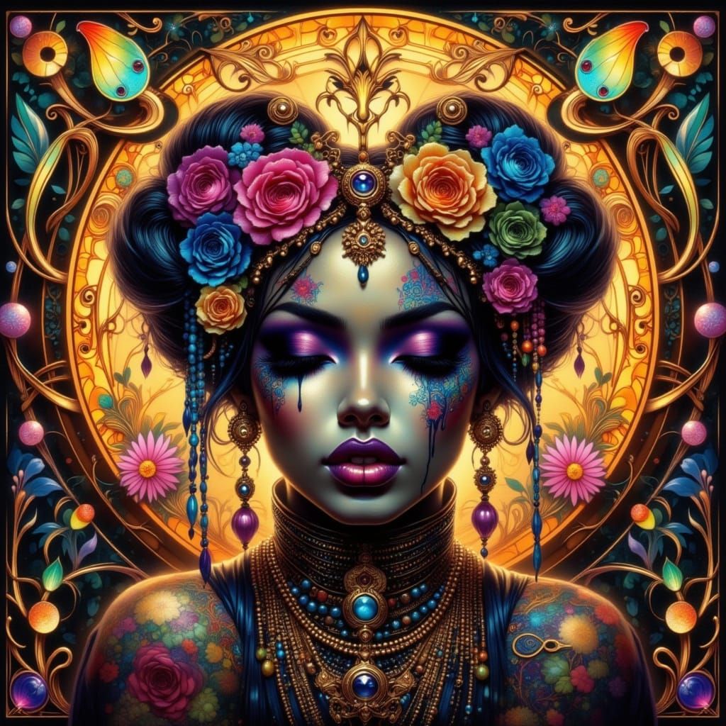 Geisha Fusion: Cyberpunk Goth Aesthetic