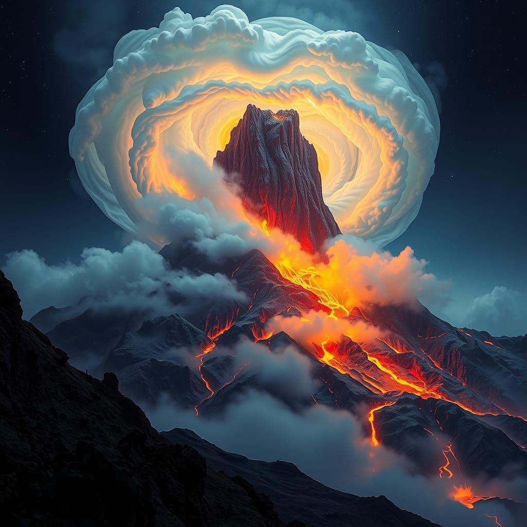 A magical and majestic volcano that embodies the power of tr...