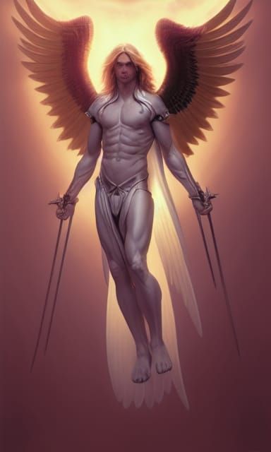 Majestic Archangel Michael Portrait in Hyperdetailed Style