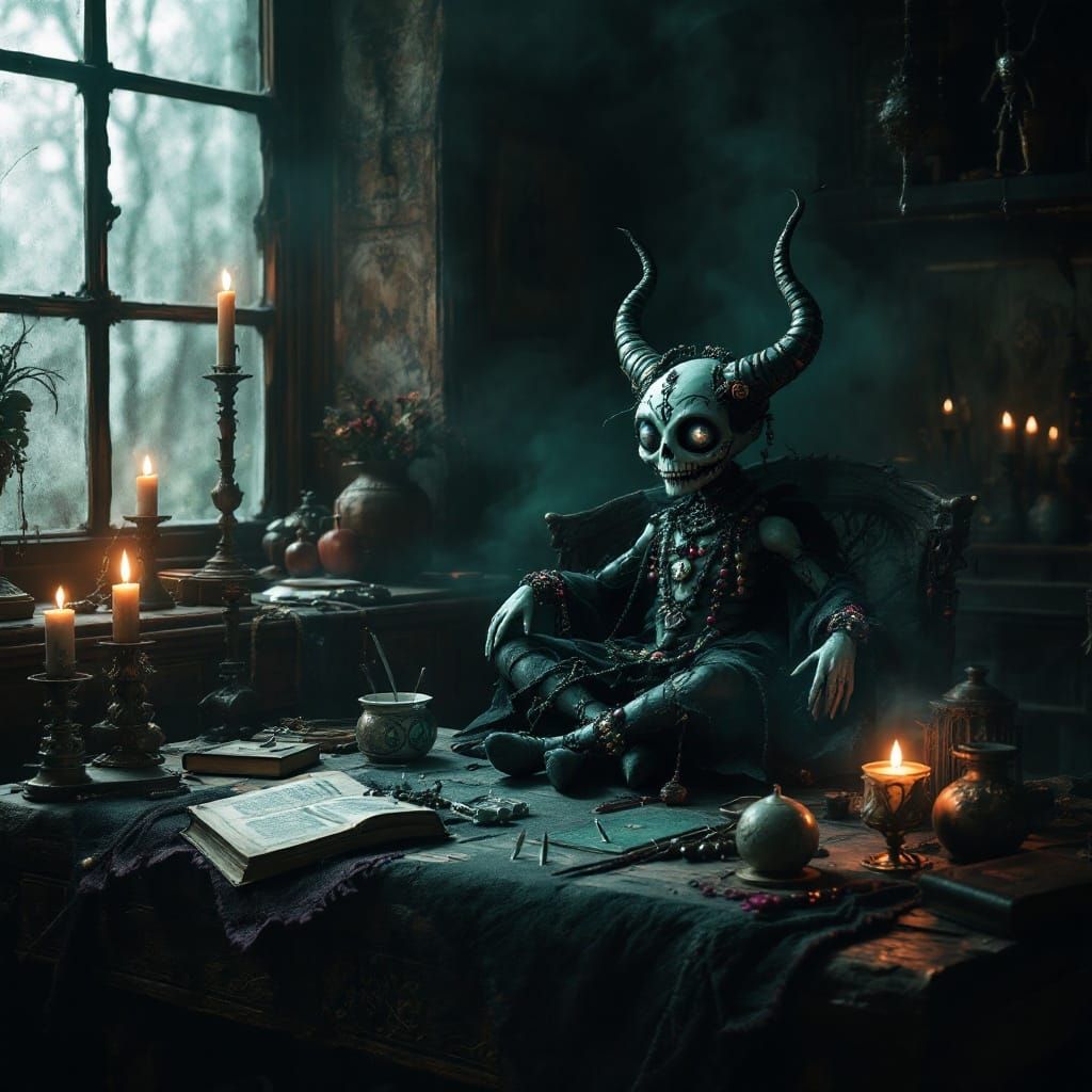 Mystical Voodoo Doll in Dark Fantasy Realm