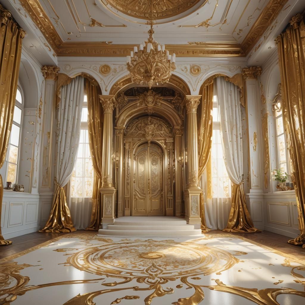 Luxury Castle Hall with Gold Accents