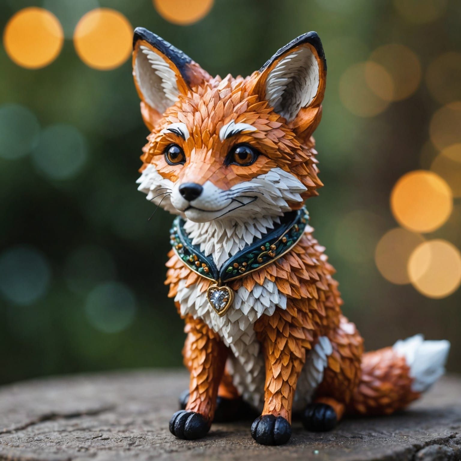 Hyperdetailed Miniature Meme Fox with Bokeh Effect