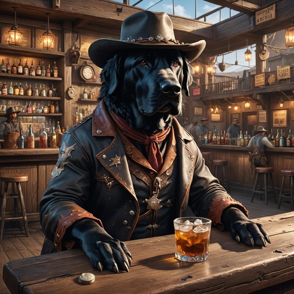 Cowboy Dog Drinks at Wild West Bar