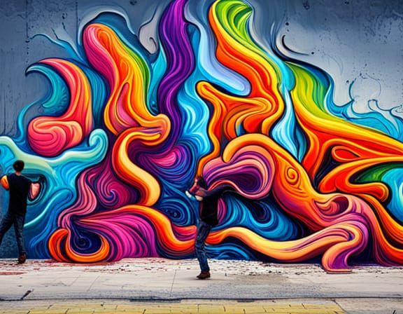 Colorful Graffiti Art Depicting Friendship