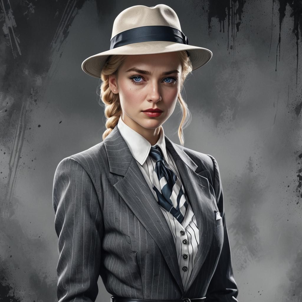 1930s Gangster Woman in Detailed Matte Painting