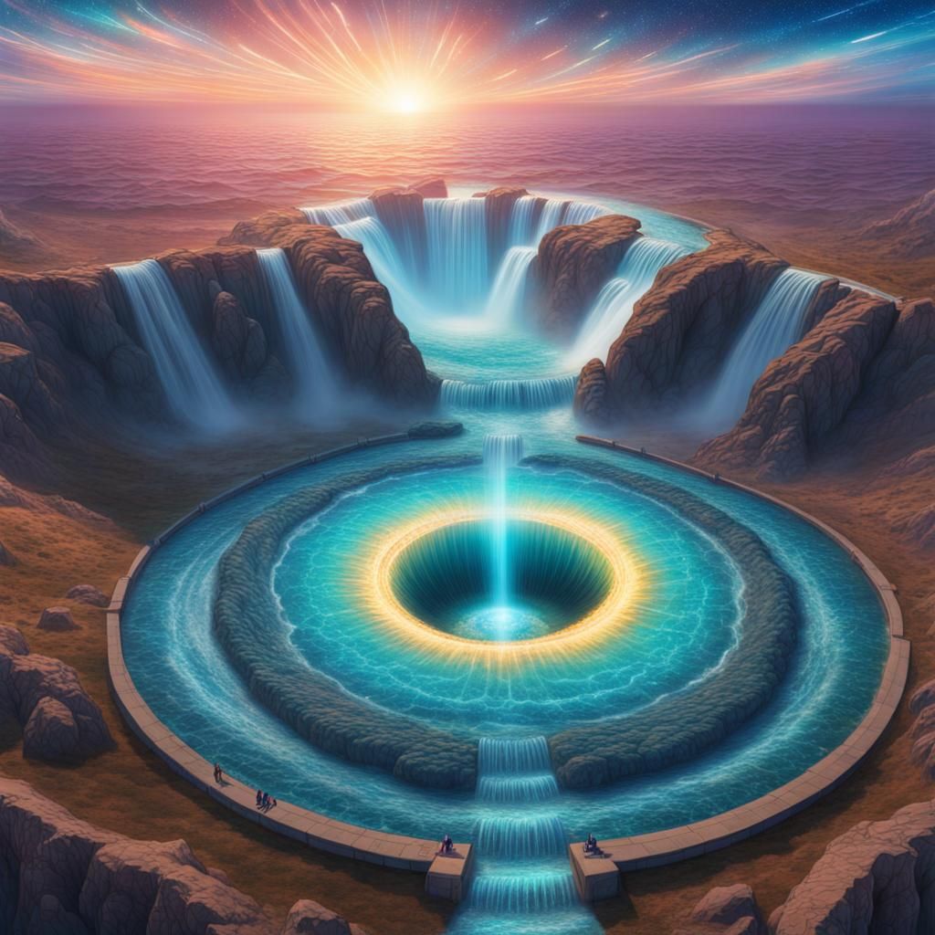 Cosmic Spillway: A Universe Unveiled in Astral Art