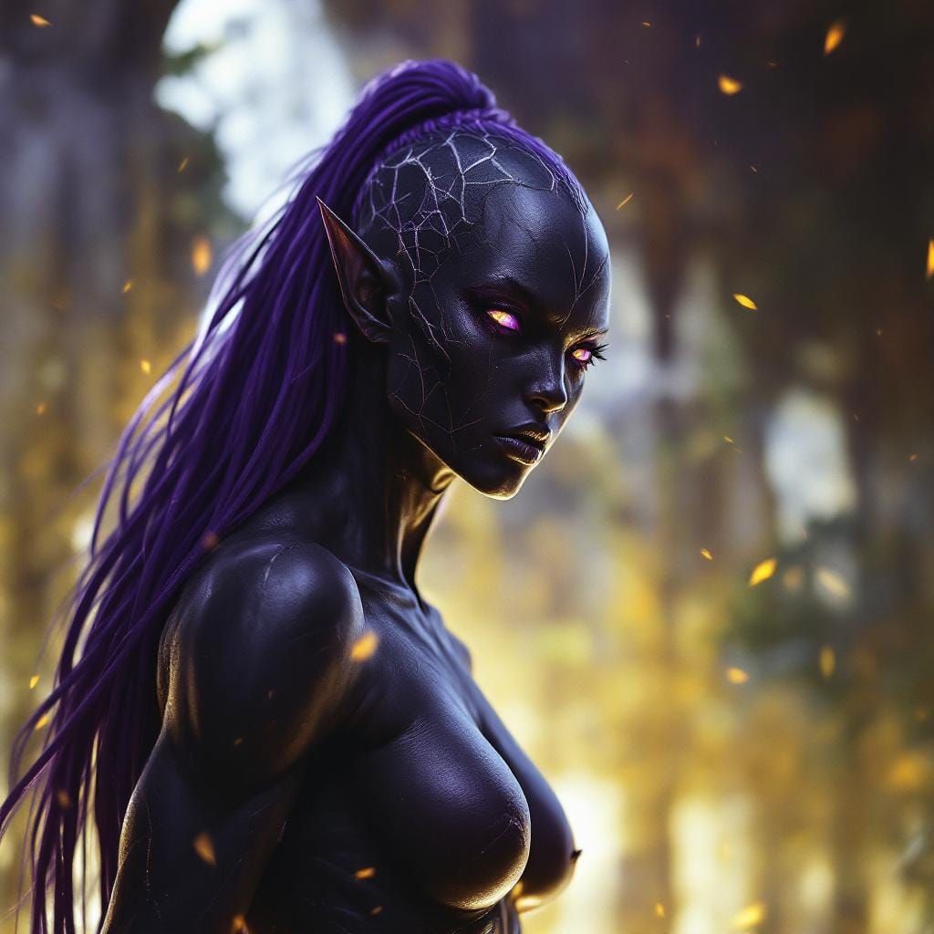 Drow Warrior Woman: Dark Fantasy Concept Art