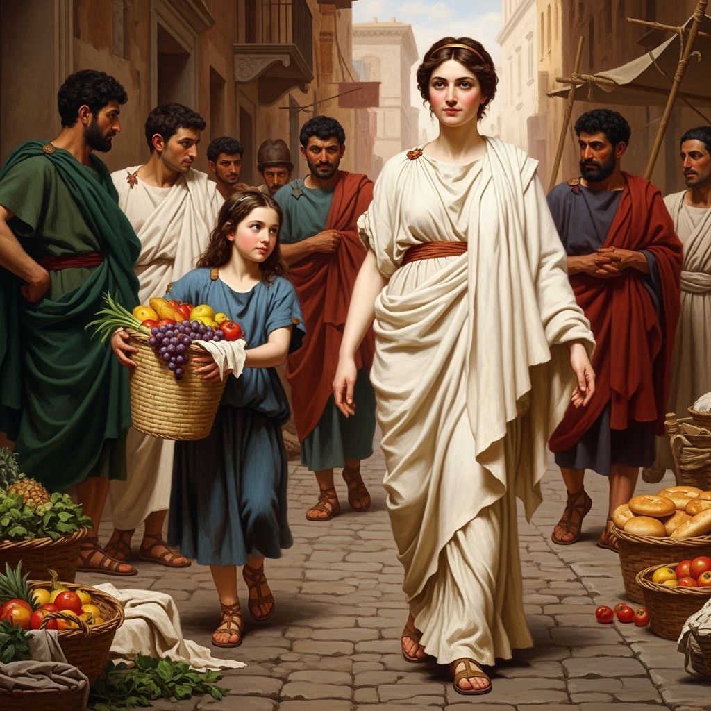 Ancient Rome Street Scene in Classical Oil Painting Style