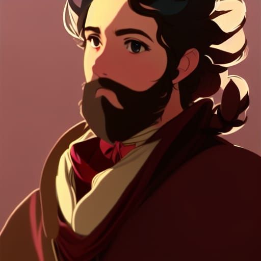 Handsome Bard in Royal Court: Studio Ghibli Style