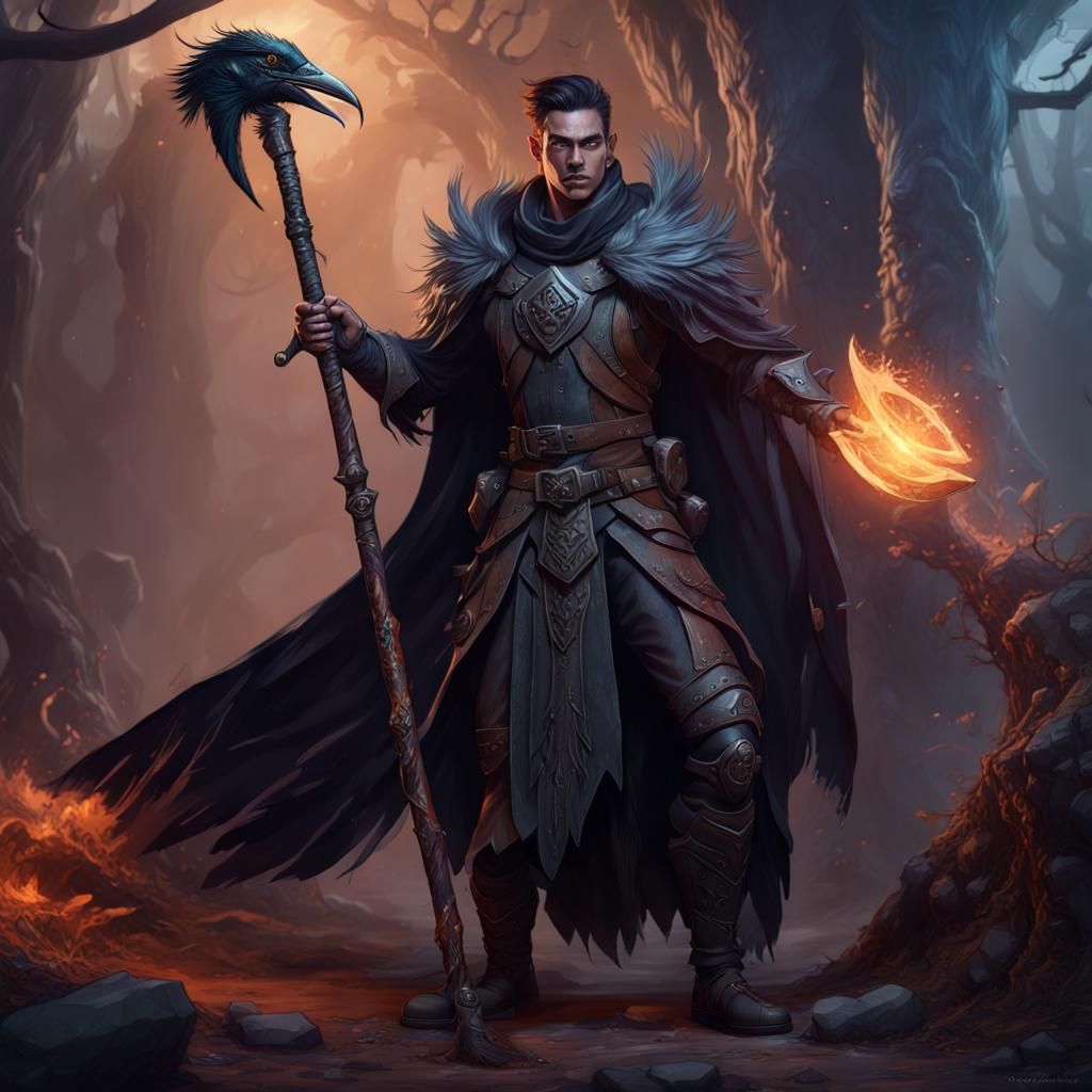 Half Elf Paladin Warlock with Great Axe