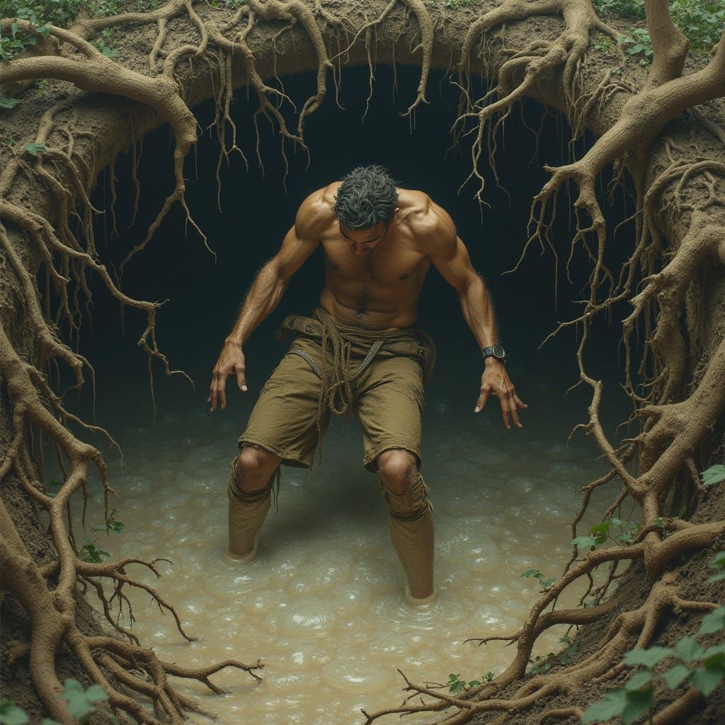 Man Trapped in Quicksand and Glue, Desperate to Escape