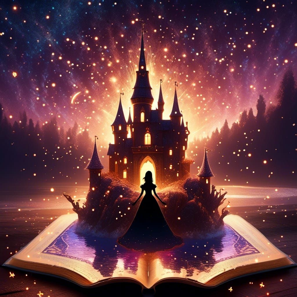 Magical Princess Silhouette from Enchanted Book