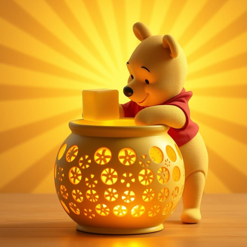 Intricate Honeycomb Wax Warmer Confronts Winnie the Pooh's S...