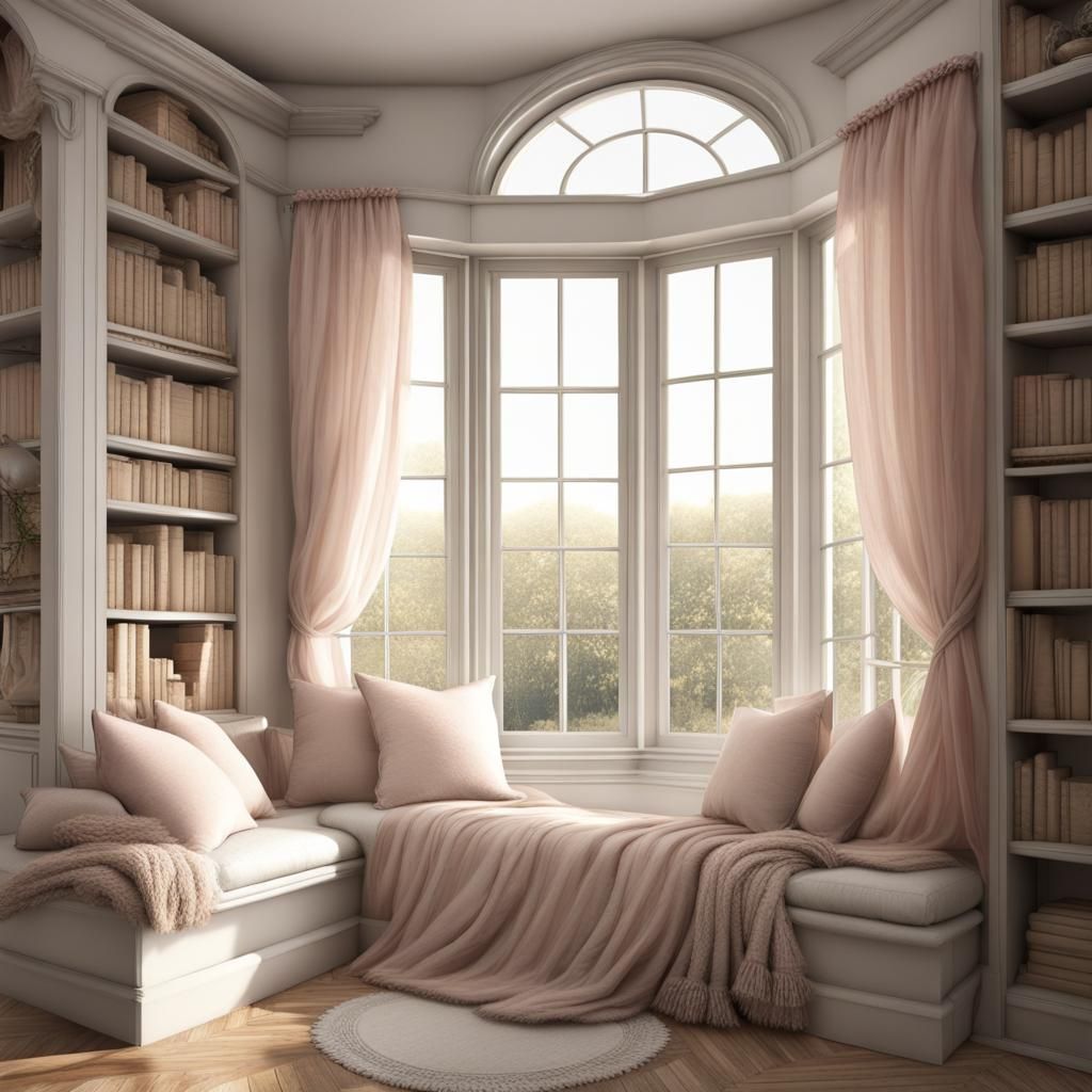 Shabby Chic Sitting Room with Window Seat