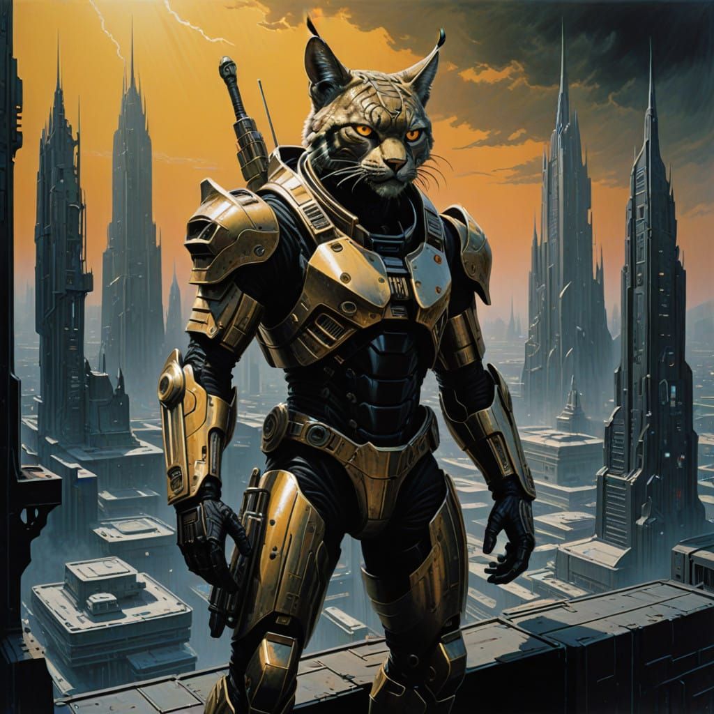 A bobcat sniper/assassin from the book series Tail of a Soldier