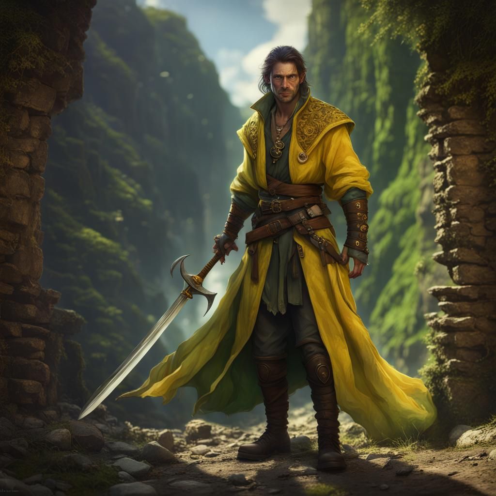 Dnd Shifter with Scimitar in Detailed Matte Painting