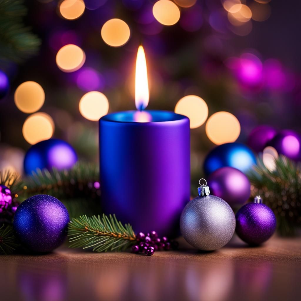 Festive Christmas Facebook Post in Blue and Purple