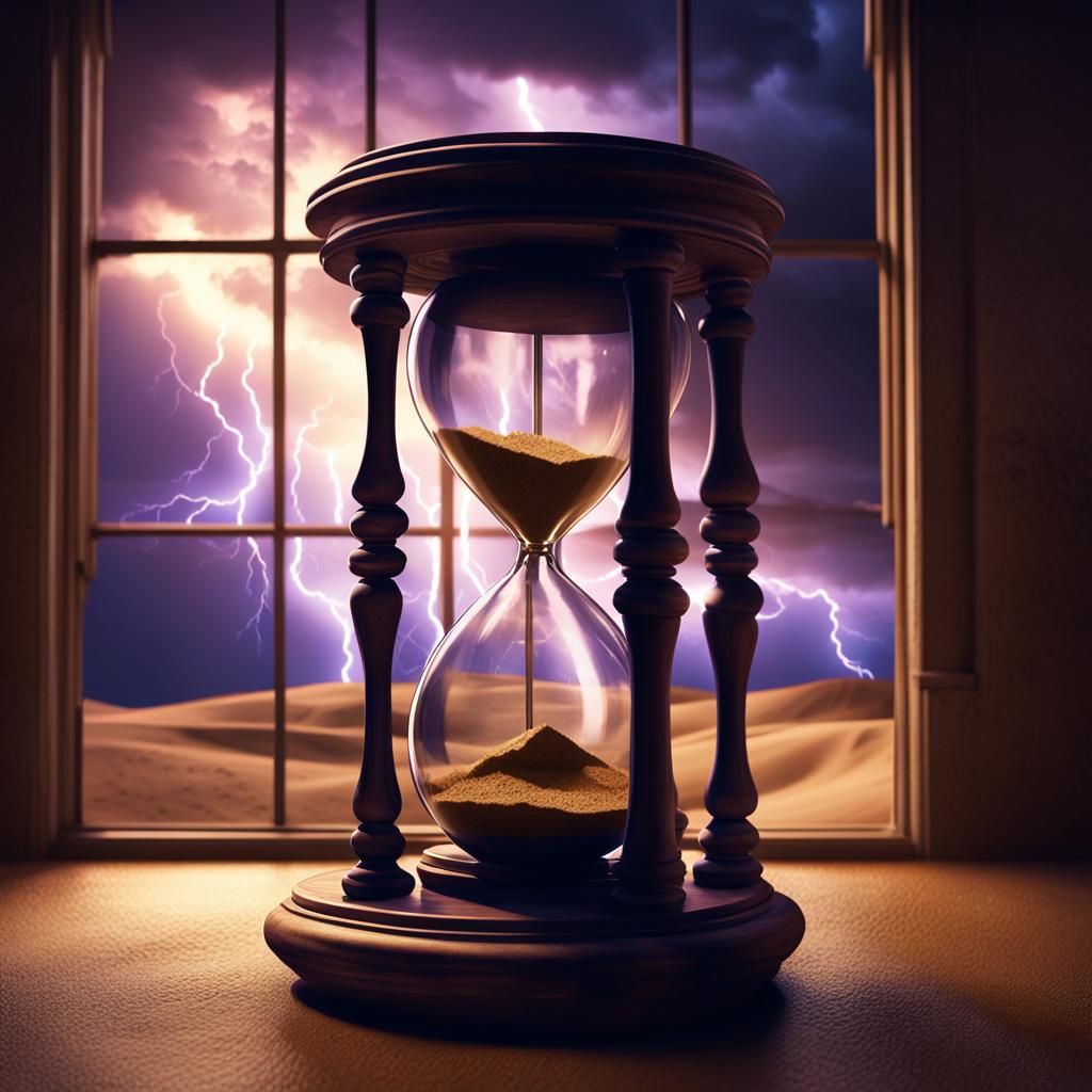 Hourglass Reflects a Lightning Storm: Digital Matte Painting