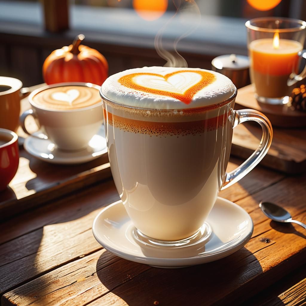 Heart-Shaped Latte in Autumn Light