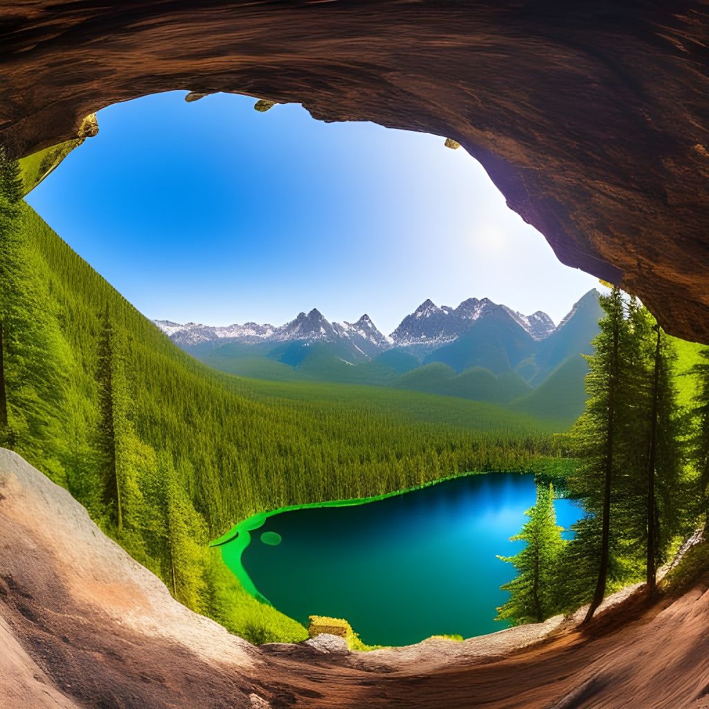 Epic Mountainscape Panorama with Lake Reflection