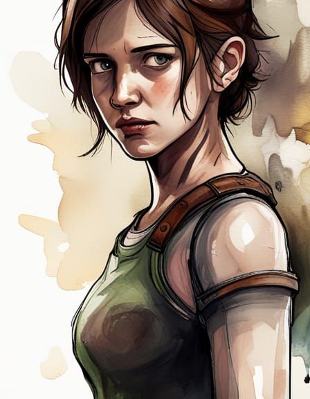 Ellie from The Last of Us in Steampunk Noir Comic Style
