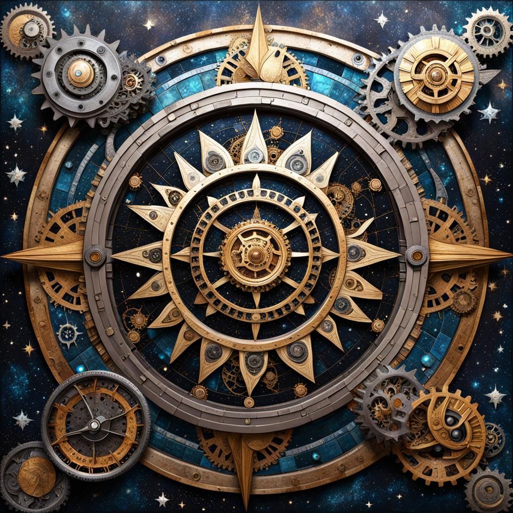 Steampunk Space Princess in Celestial Mosaic