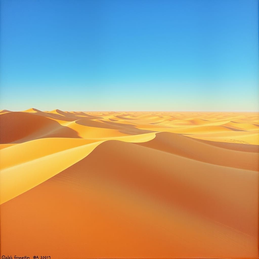 Arabic Desert Landscape Oil Painting