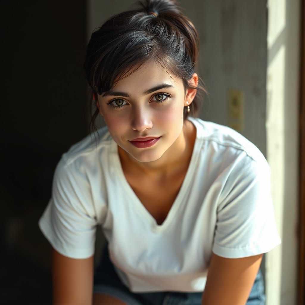 Elegant Teenage Girl in Casual Summer Wear
