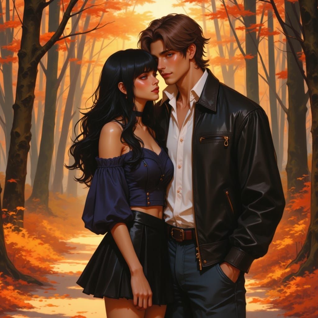 Whispers of Autumn Romance in Dreamy Realism