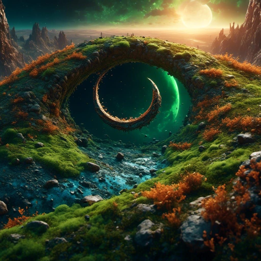 Crescent Moon Dissolves in Fantasy Digital Painting