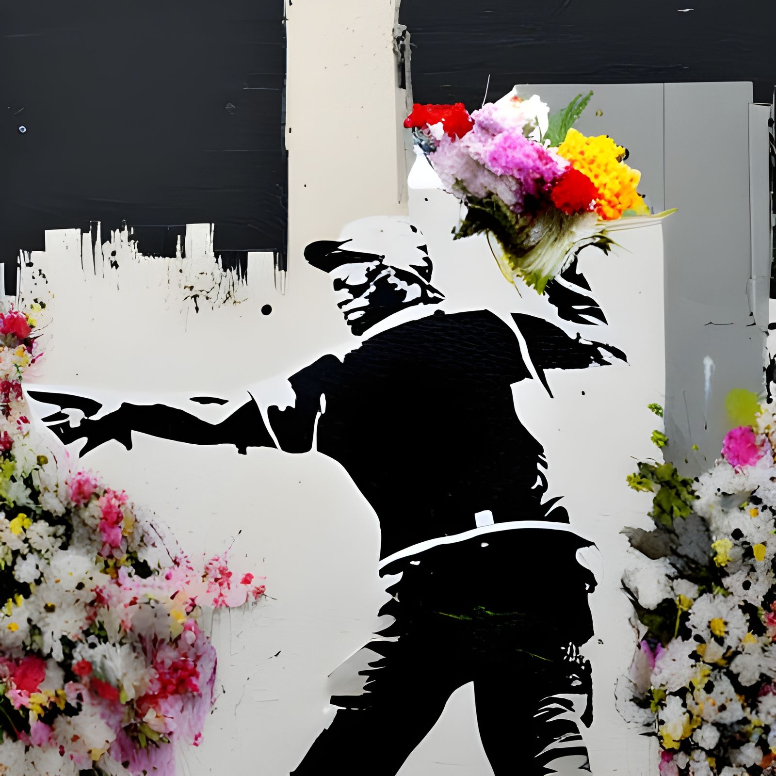 Banksy Flower Thrower (PEACE)