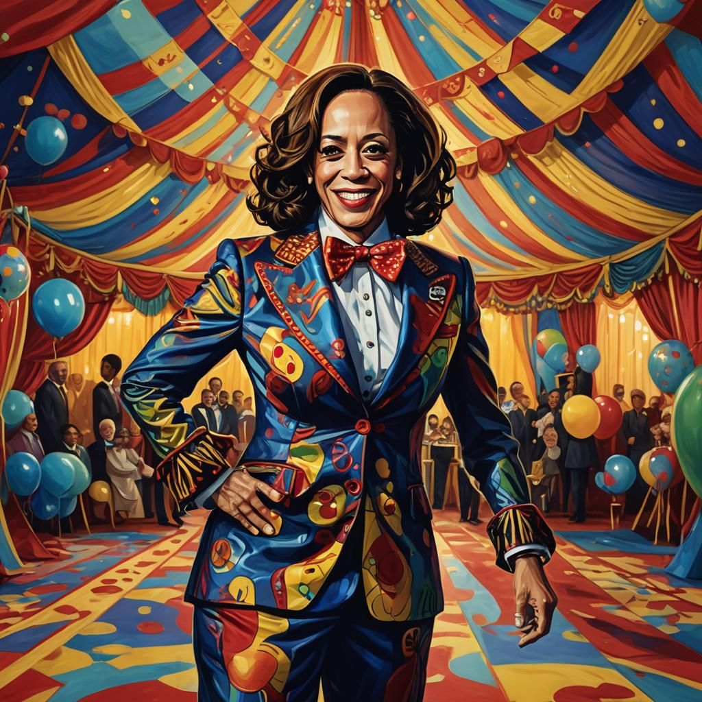 Surreal Portrait: Kamala Harris as Clown