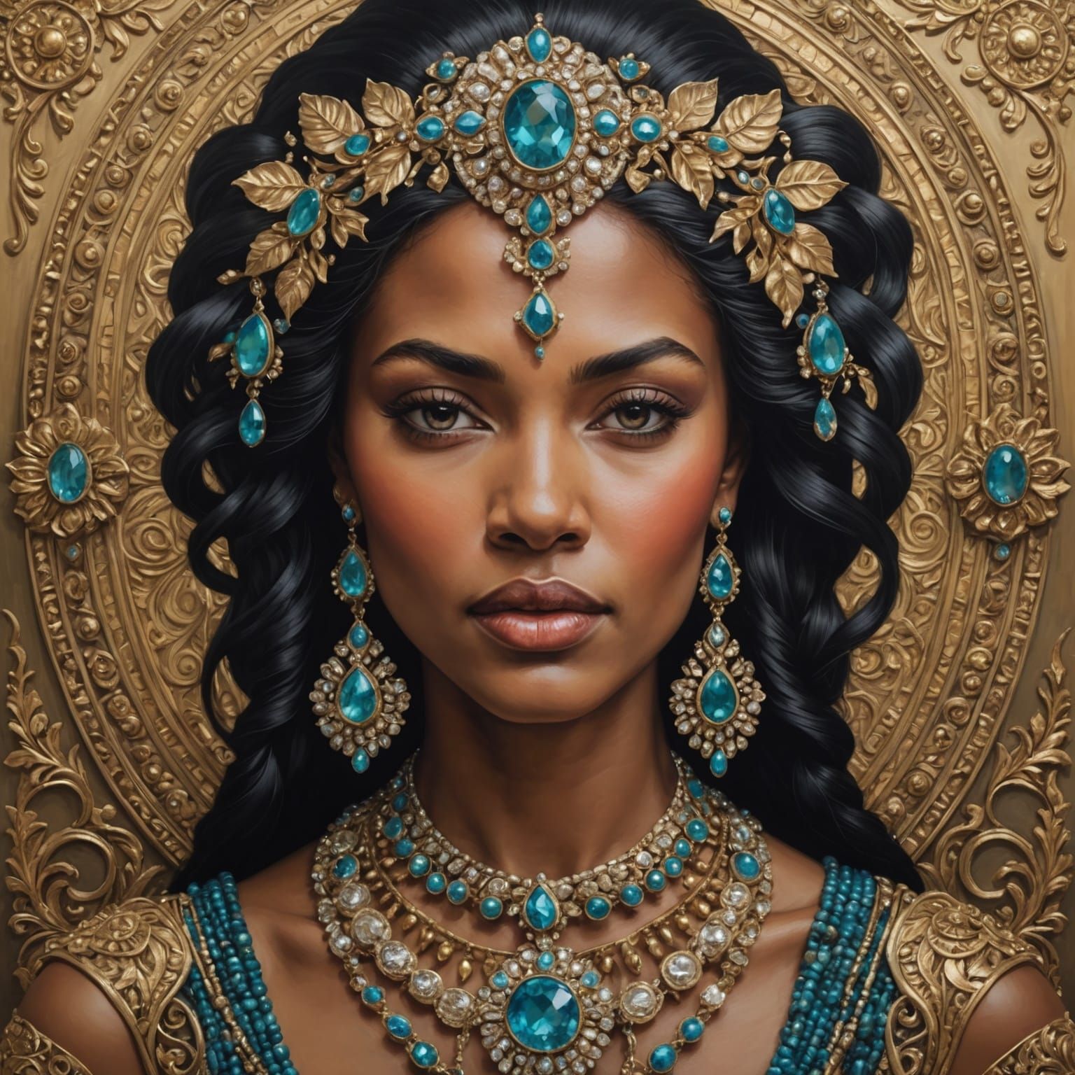 Detailed Portrait of Woman in Jewelry