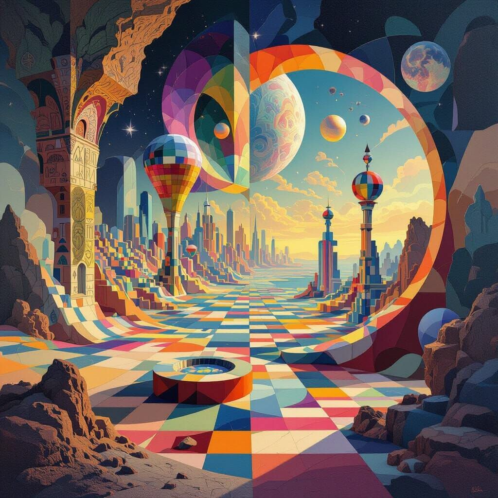 Surreal Landscape Embodying Art Principles