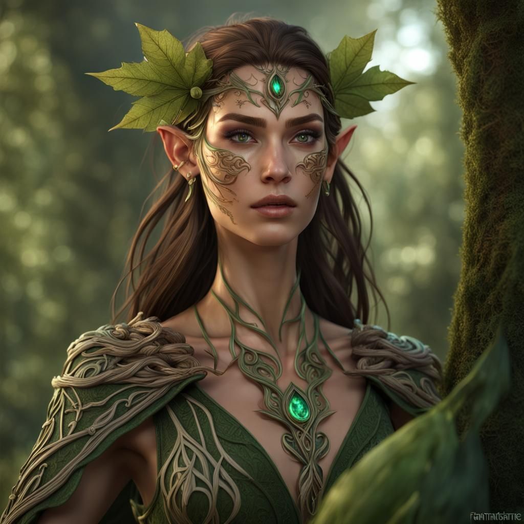Wood Elf Druid in Fantasy Concept Art