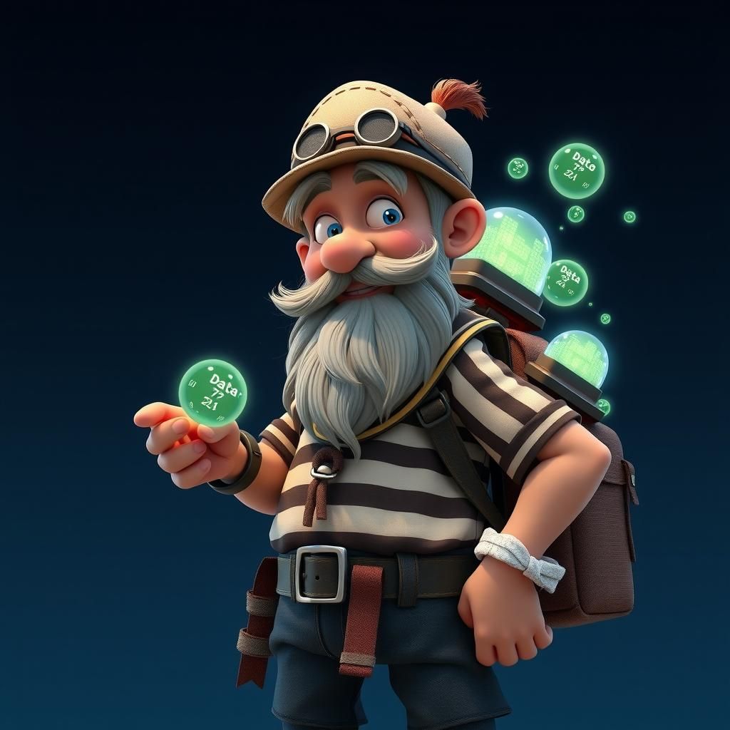 Quirky Sailor Guide in 3D Anime Style