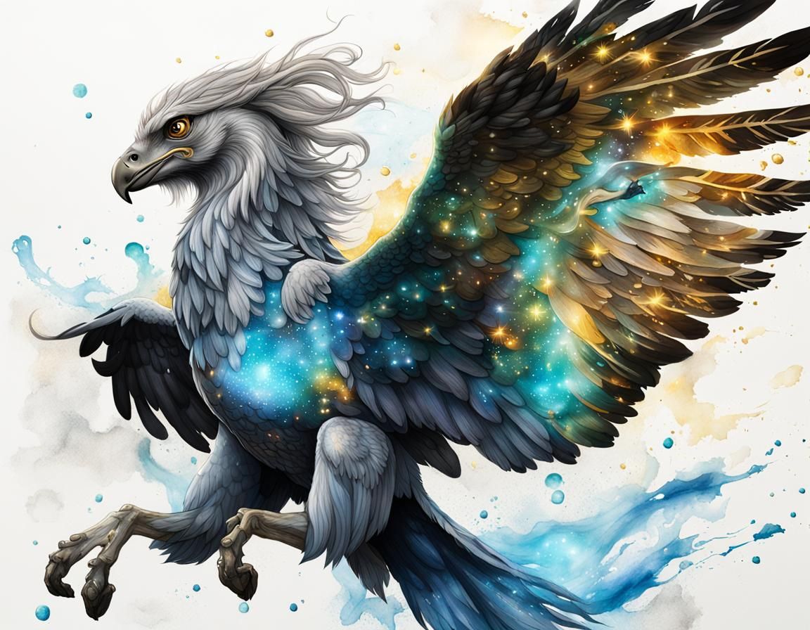 Bioluminescent Hippogriff: A Digital Masterpiece