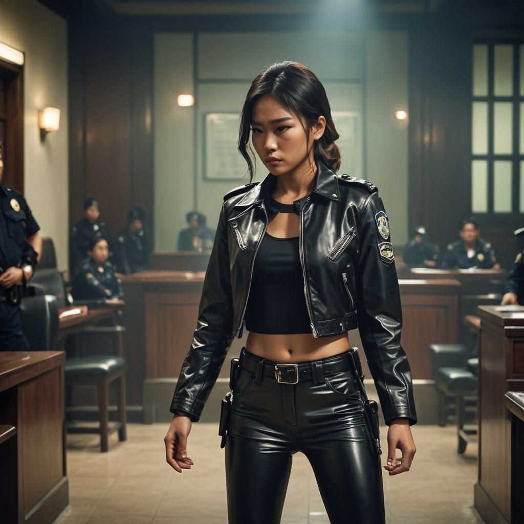 Thai Girl in Courtroom, Cinematic Film Still