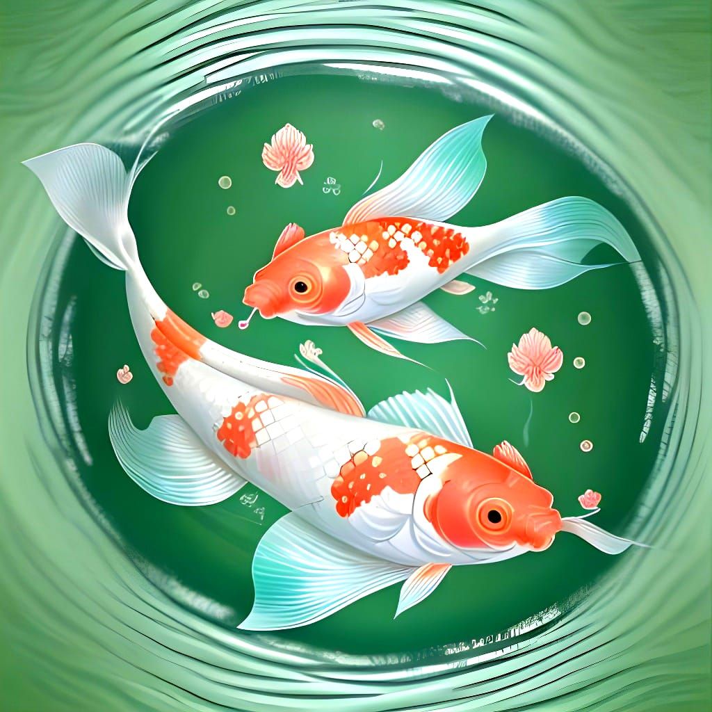 Koi Fish in Japanese Style