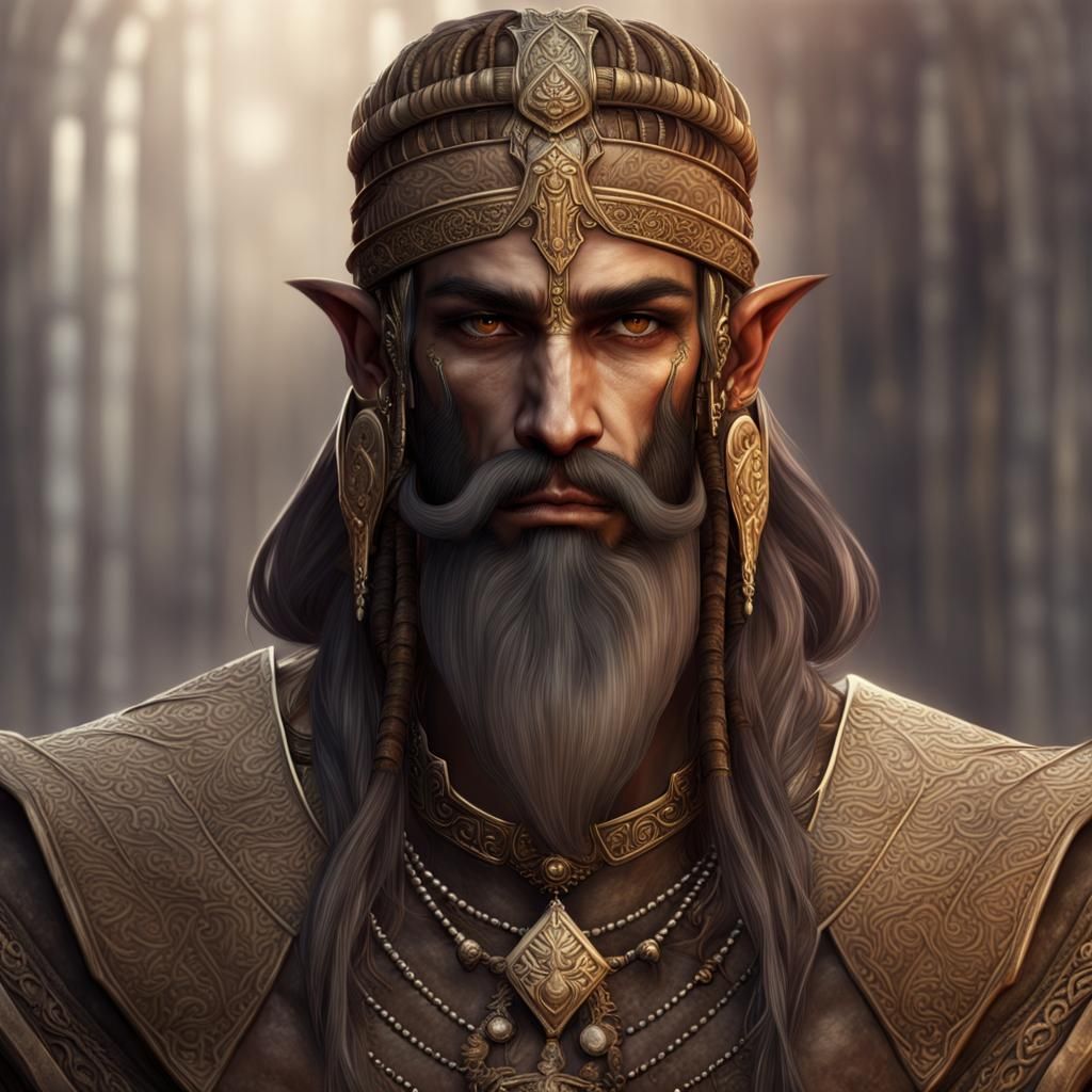 Steampunk Elf Portrait with Middle-Eastern Features