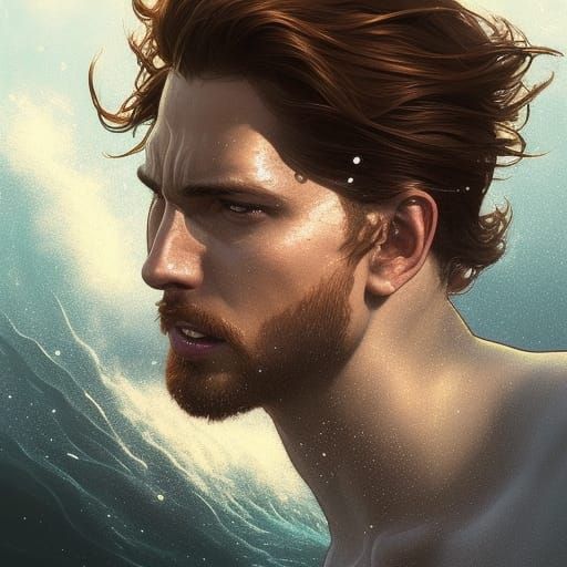 Handsome Swimmer Portrait with Dynamic Lighting