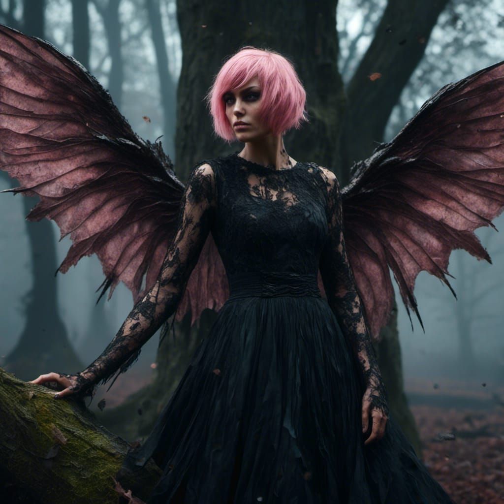 Macabre Pixie Girl in Dark Fantasy Art Style