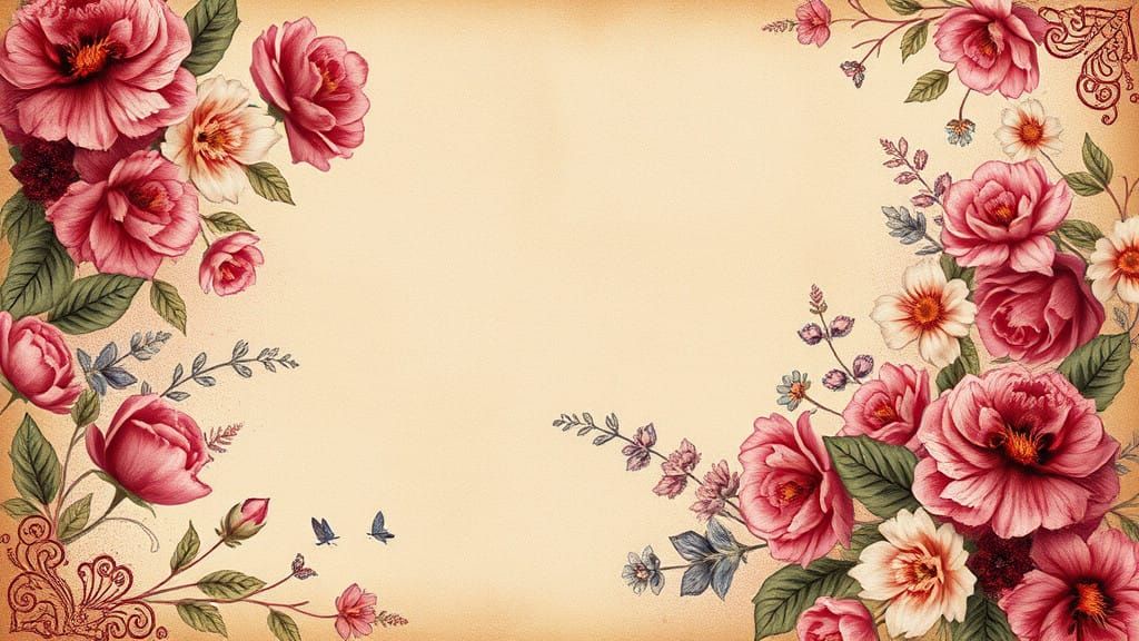 Floral Fantasy Journal Page in Vintage Style