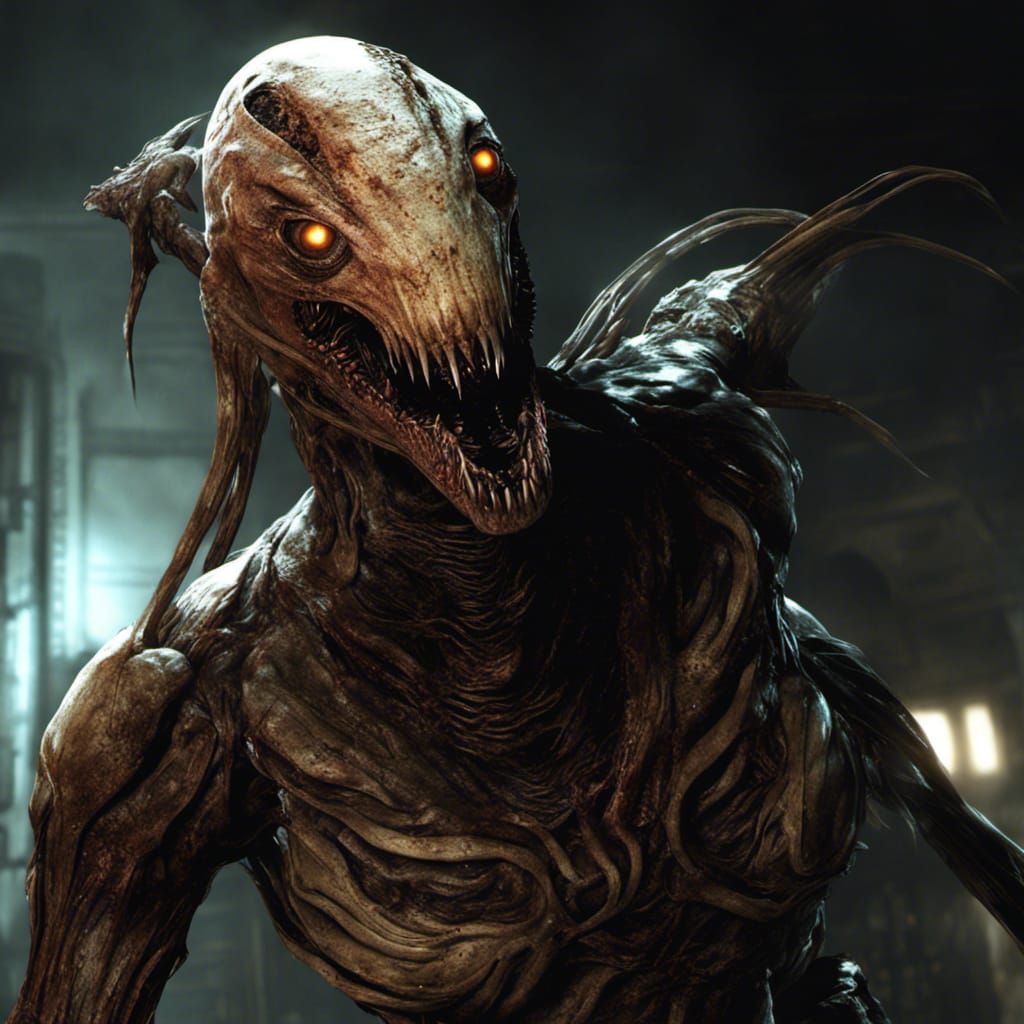 Realistic Necromorph from Dead Space in HDR