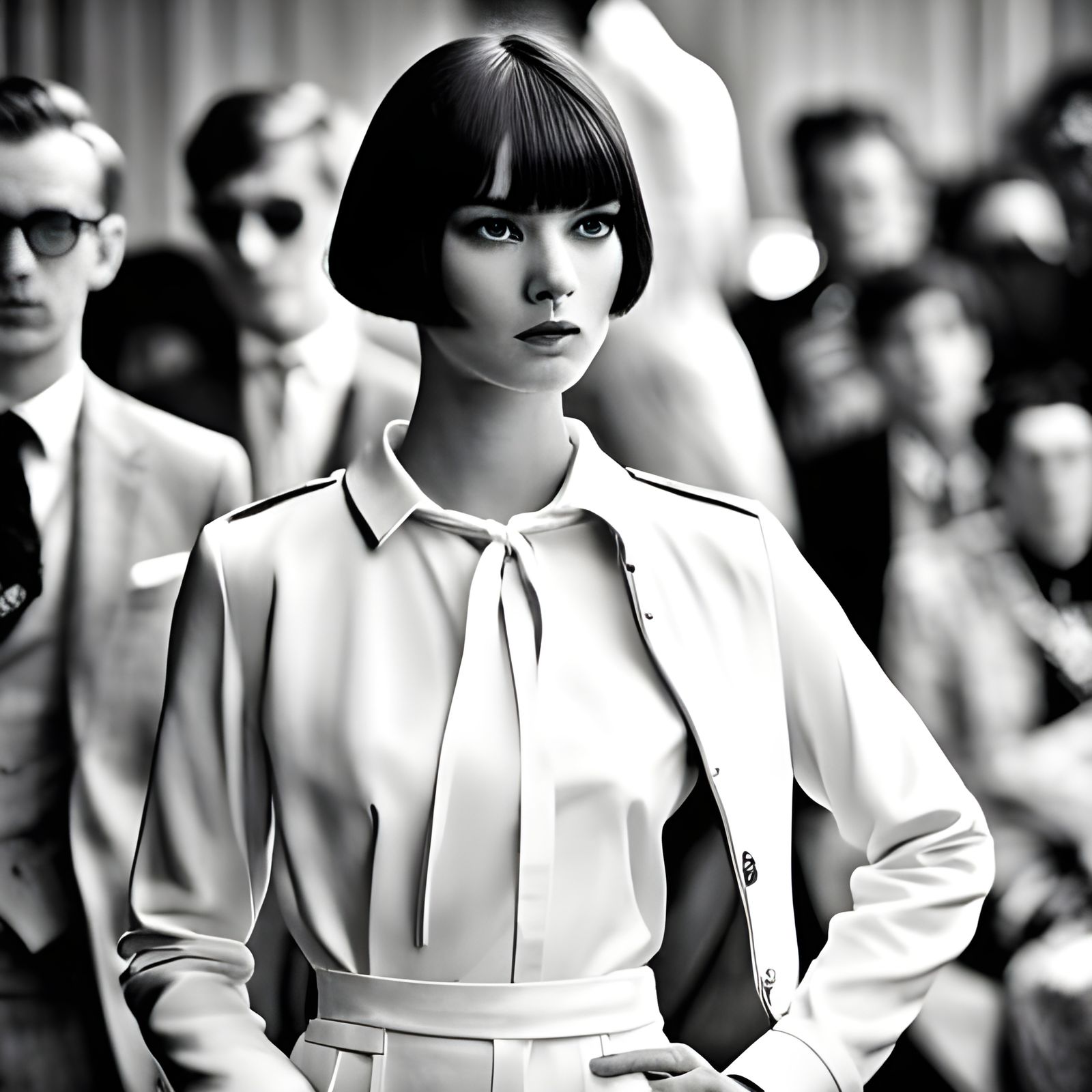 1960s Paris Fashion Show: High-Resolution Photography