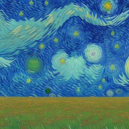 Van Gogh World in Studio Ghibli Anime Style